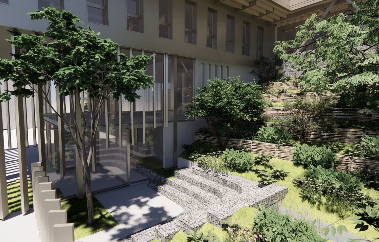 patio, atrium, landscape3d